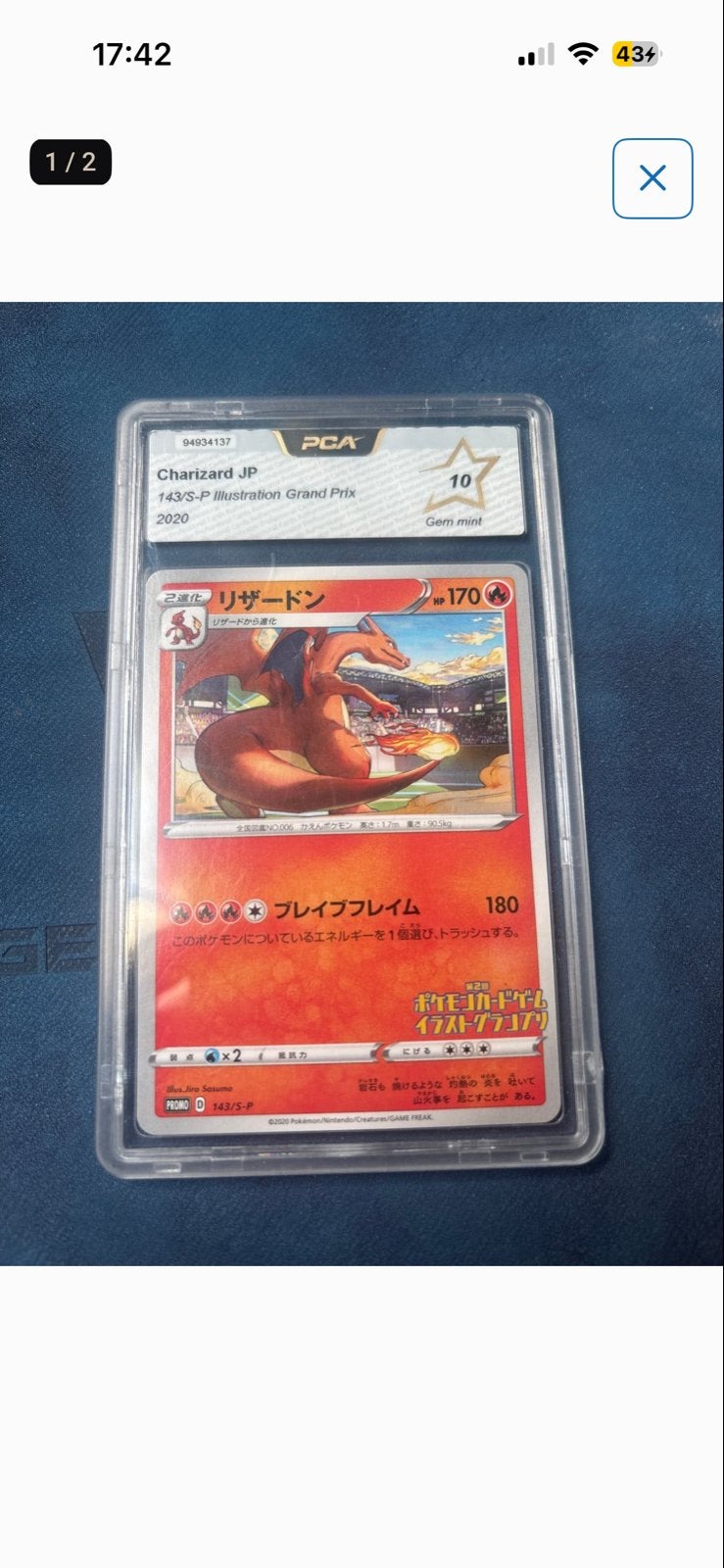 Charizard PCA 10, Ophalen of Verzenden, Zo goed als nieuw, Losse kaart
