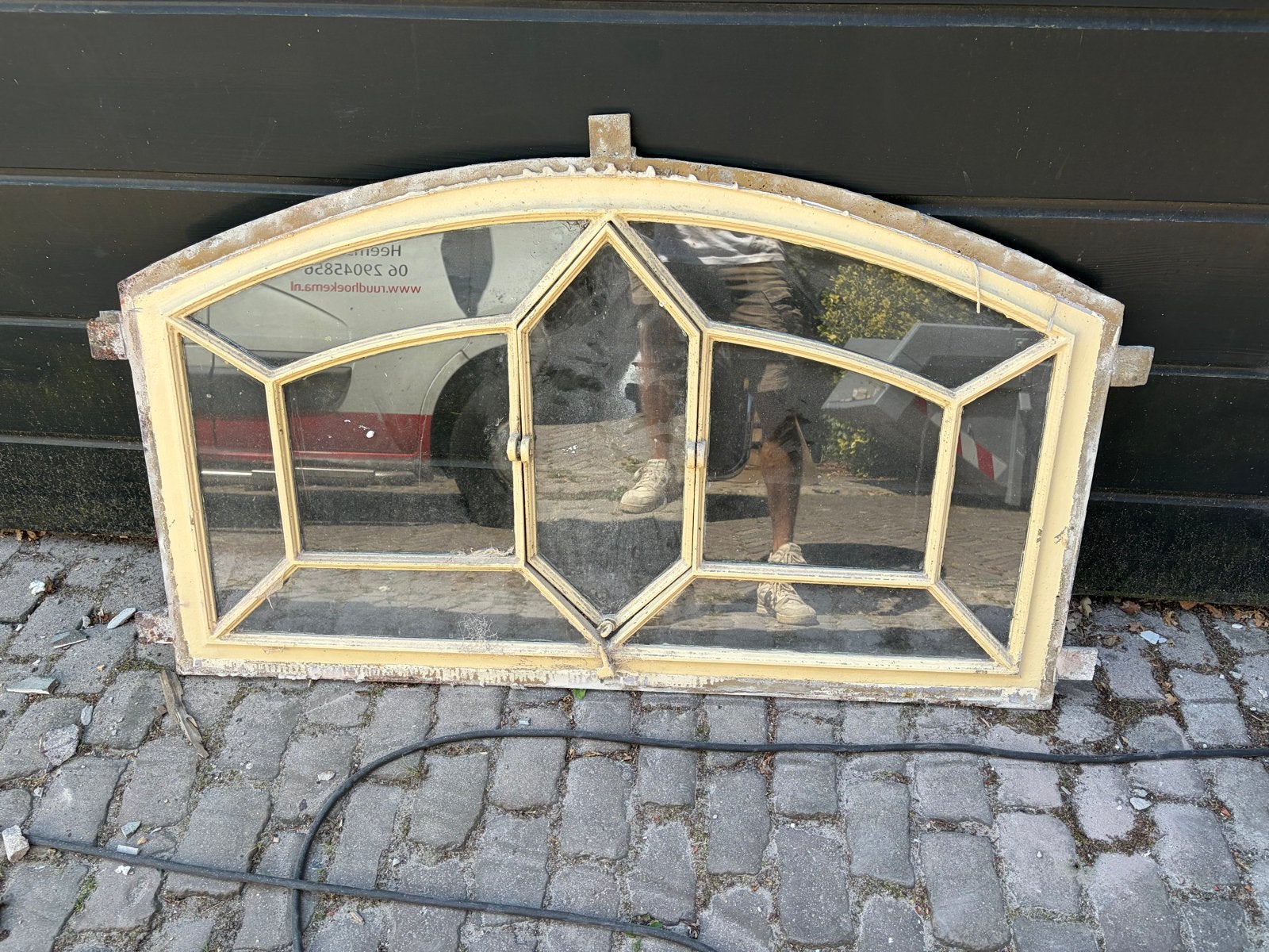 4 stalramen 140x80, Doe-het-zelf en Verbouw, Ophalen, Gevelraam of Ruit, Gebruikt, 120 tot 160 cm