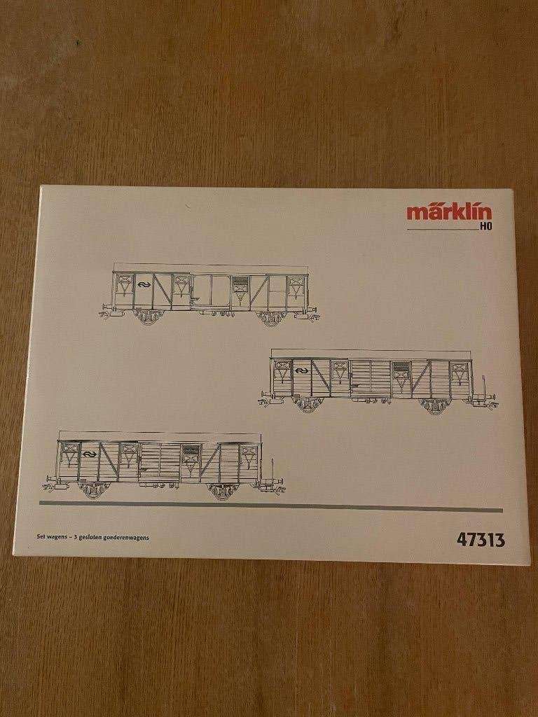 Märklin 47313 H0 3-delige geweatherde goederenwagenset, NS, Wisselstroom, Ophalen of Verzenden, NS, Märklin