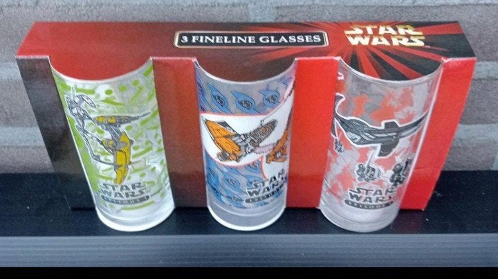Star Wars Episode I Fineline Glazen Set (3 stuks, Verzamelen, Star Wars, Ophalen, Nieuw