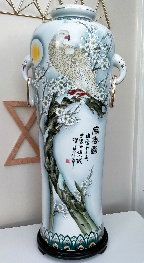 Chinees Porselein - Chinese Porseleinen Vogel Vaas - 75,5CM, Antiek en Kunst, Antiek | Porselein, Ophalen