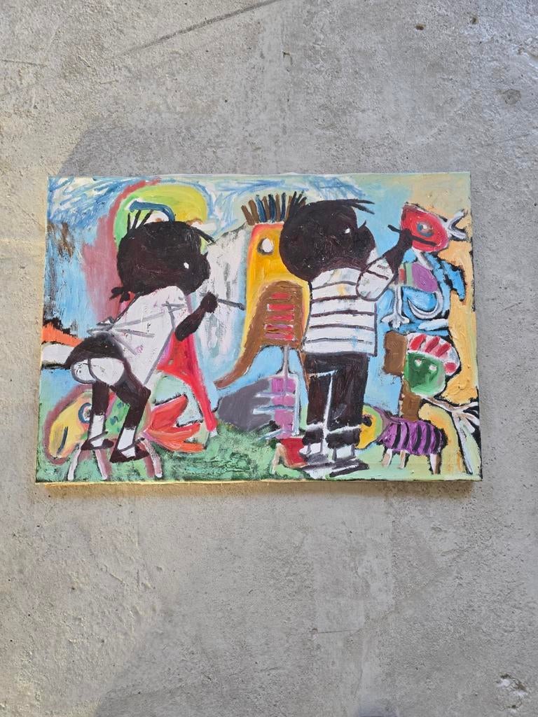 Vintage modern schilderij ramon vet, Ophalen of Verzenden