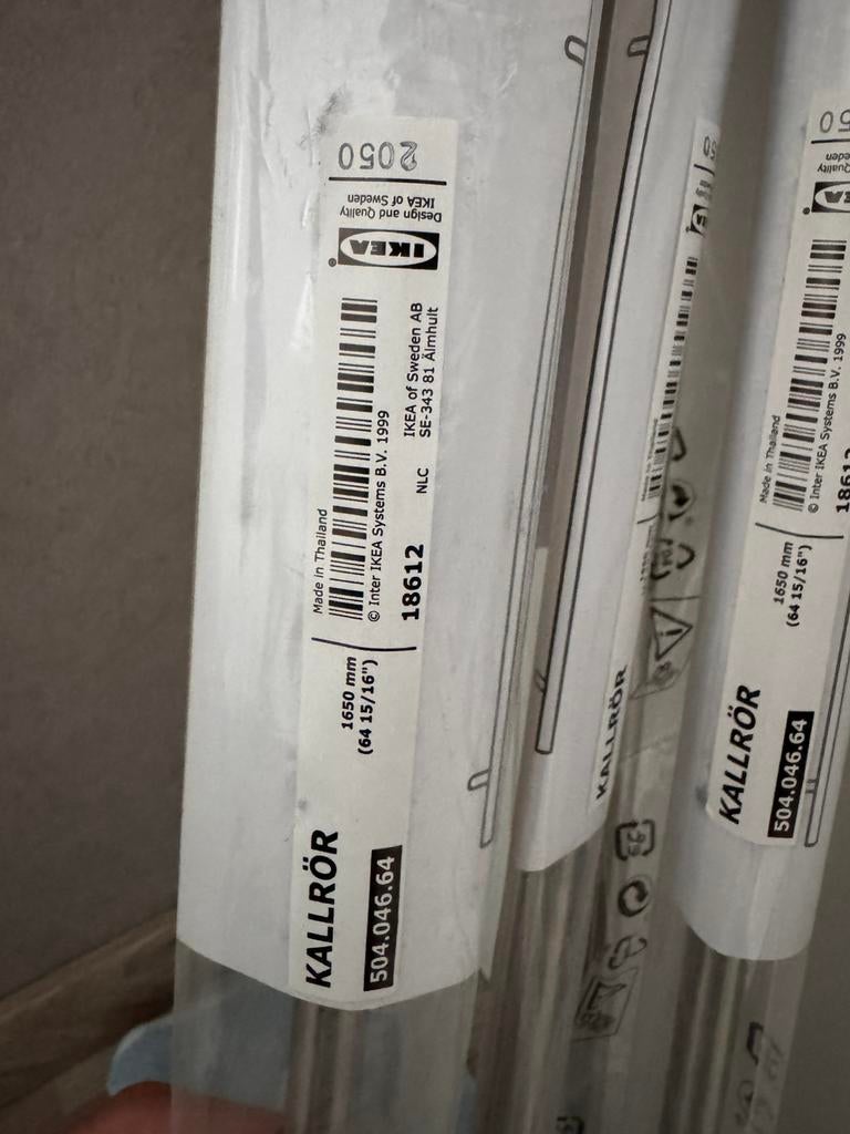 KALLRÖR ikea handgrepen 1650mm 6 Stuks, Ophalen of Verzenden, Nieuw