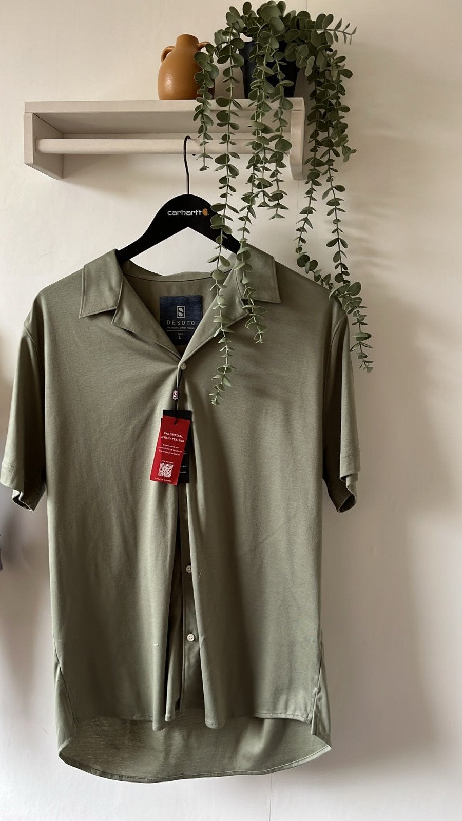 Nieuw DESOTO overhemd L – olijfgroen – korte mouw – met tag, Kleding | Heren, Ophalen of Verzenden, Nieuw, Groen, Halswijdte 41/42 (L)
