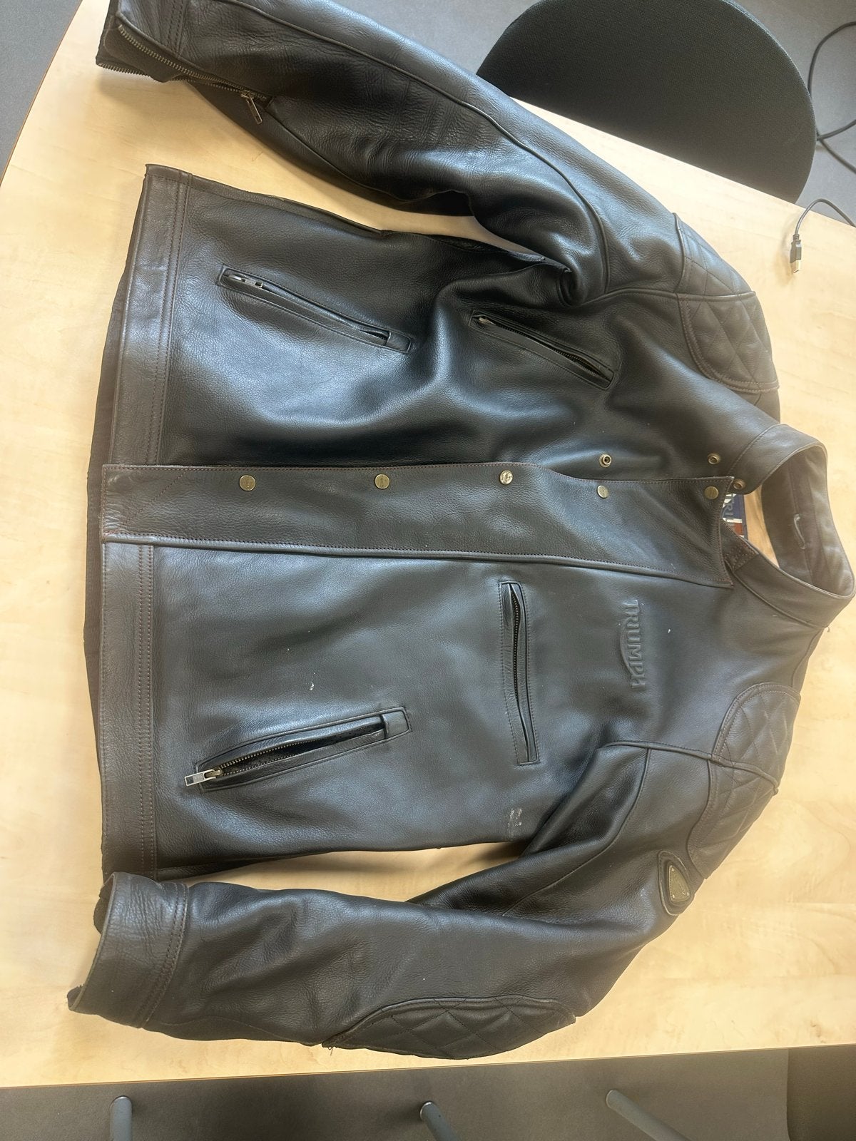 Triumph Leren Motorjas XL/XG - Vrijwel Nieuwstaat, Motoren, Ophalen of Verzenden, Tweedehands, Heren, Jas | leer