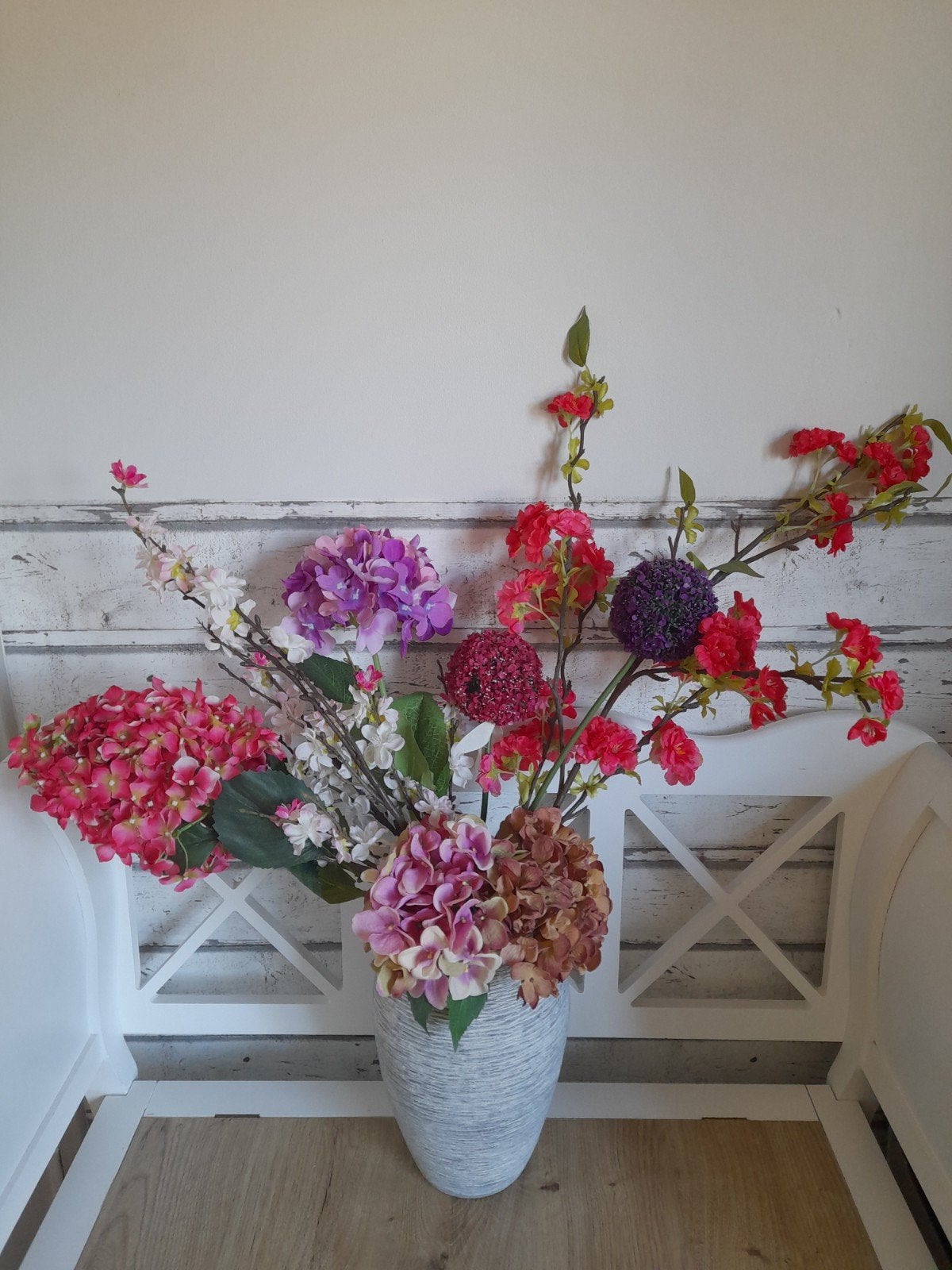 Kunstbloemen boeket roze paars, Verzenden, Binnen