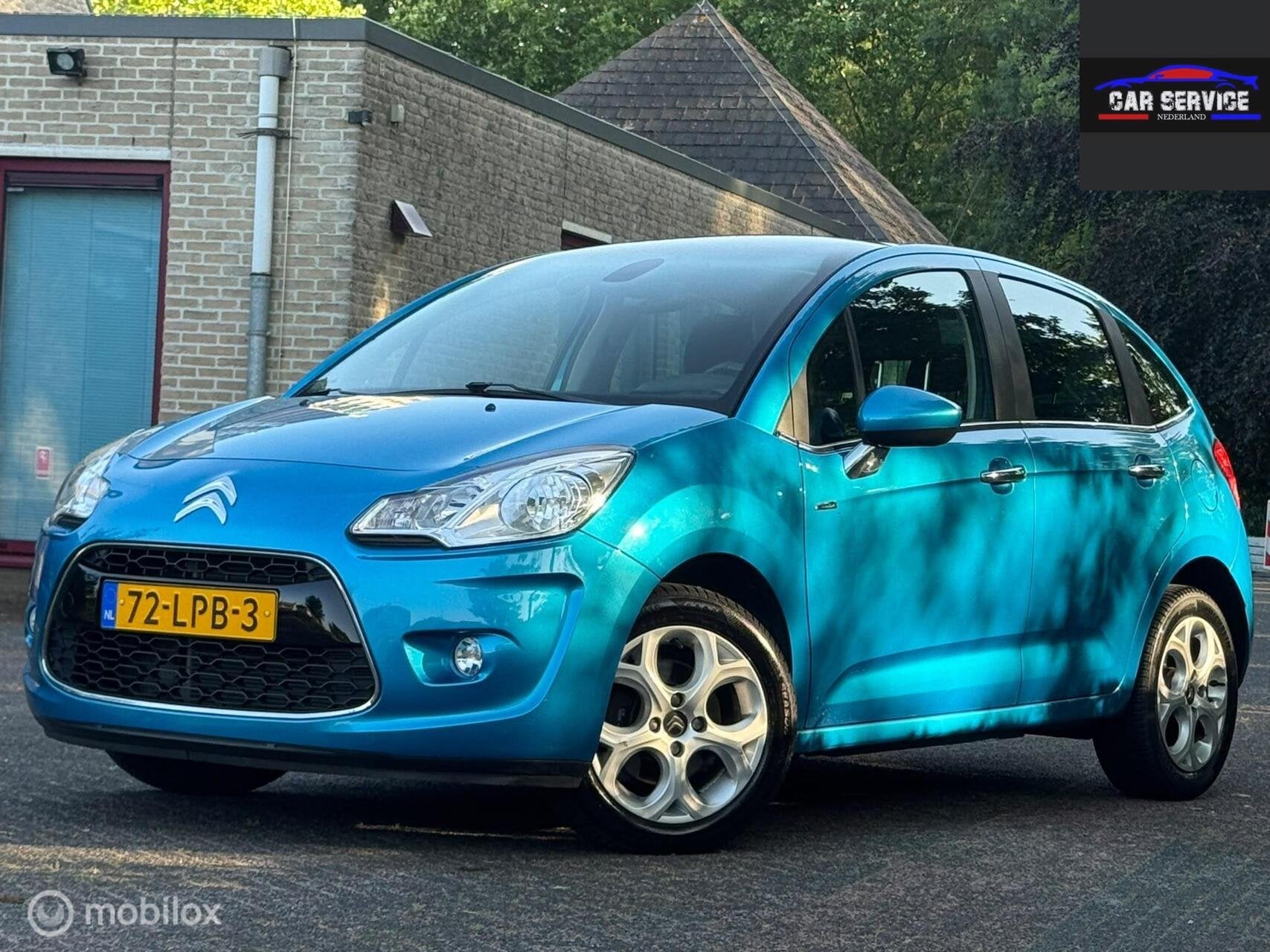 Citroen C3 1.6 VTi Exclusive/NAP/AUTOMAAT/75DKM/APK/NAVI/PDC, Auto's, Citroën, Euro 5, Gebruikt, 4 cilinders, Blauw