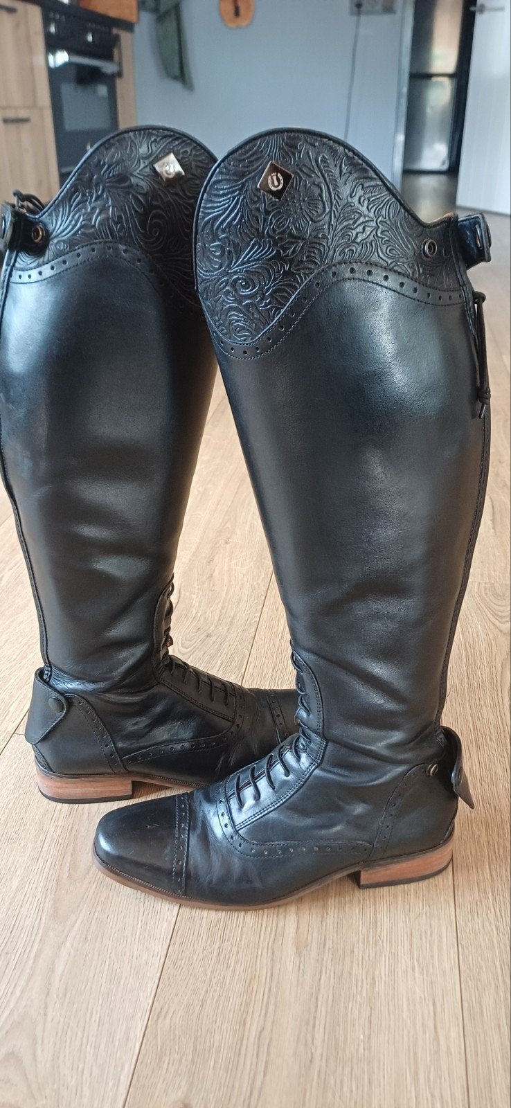 Rijlaarzen Imperial Riding Black-Flower 42, Dressuur, Ophalen of Verzenden, Zo goed als nieuw, Imperial Riding