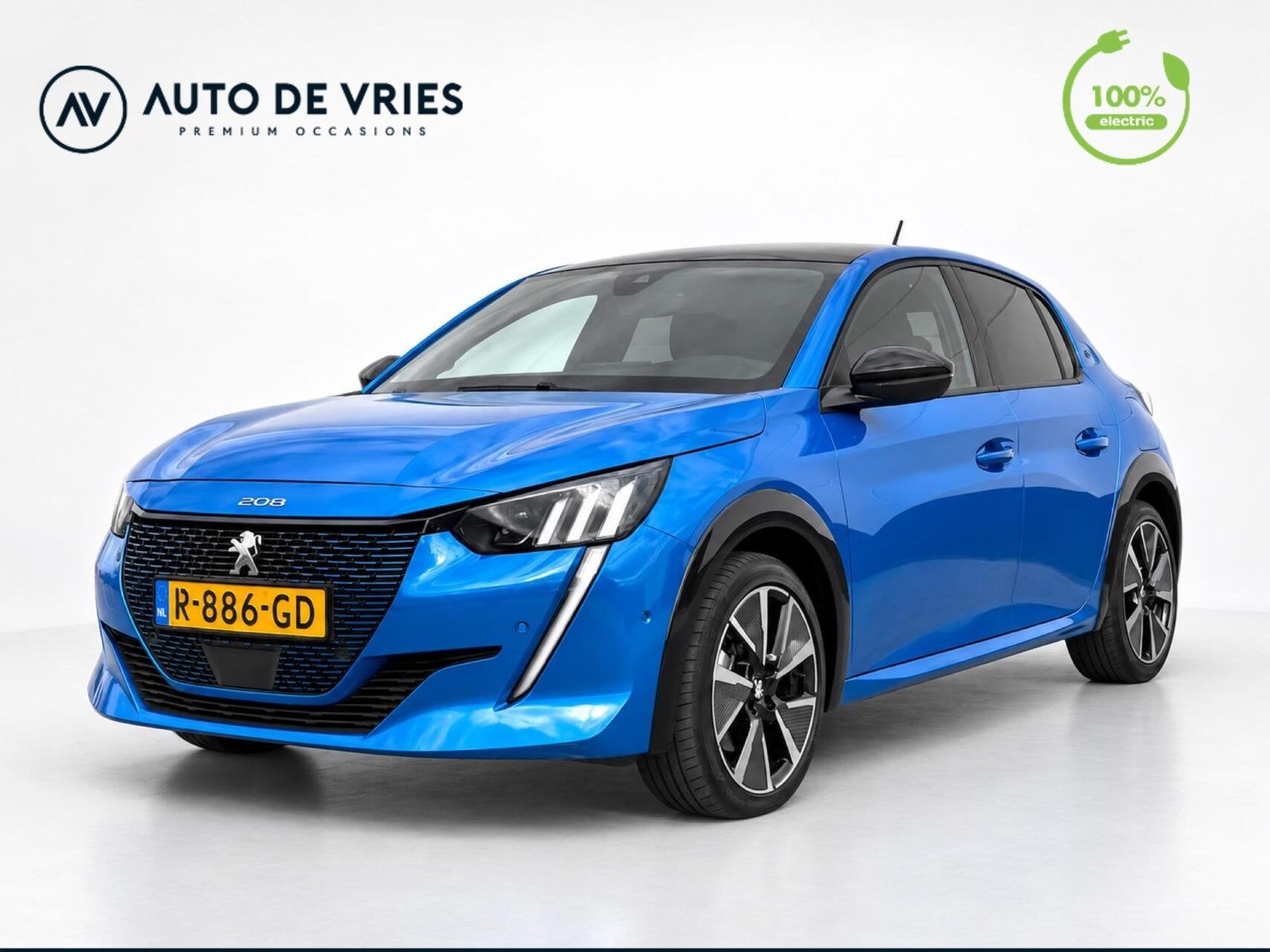 Peugeot e-208 EV GT Pack 50 kWh 3-Fase | SOH 91% | 3D Cockpi, Auto's, Dealer onderhouden, 136 pk, Gebruikt, Zwart
