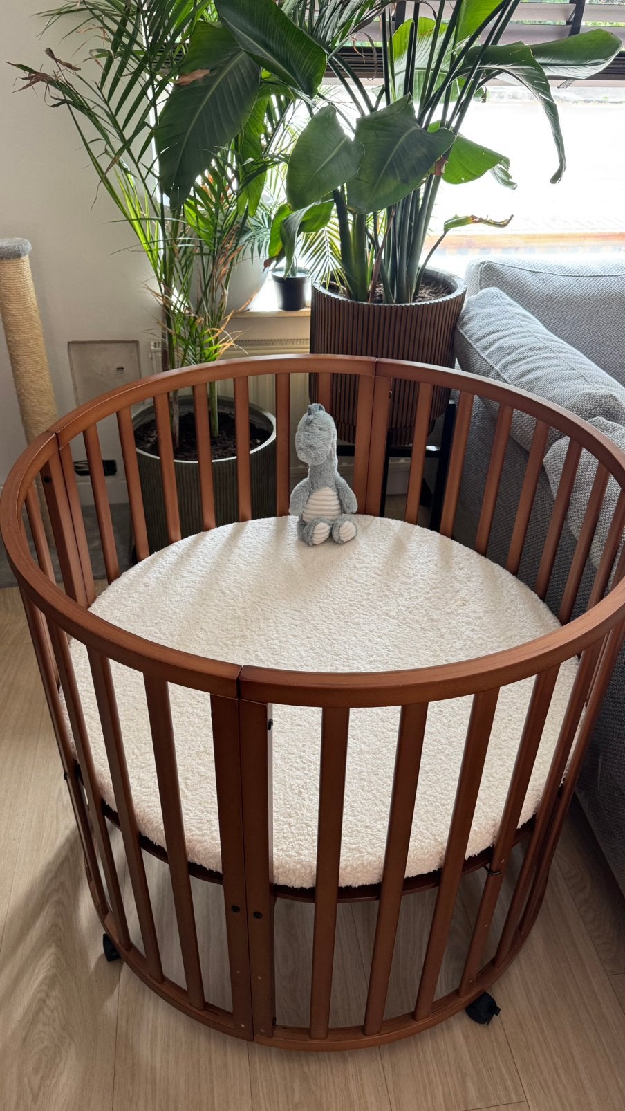 Ronde box walnoot puck, Ophalen, Zo goed als nieuw, Rond