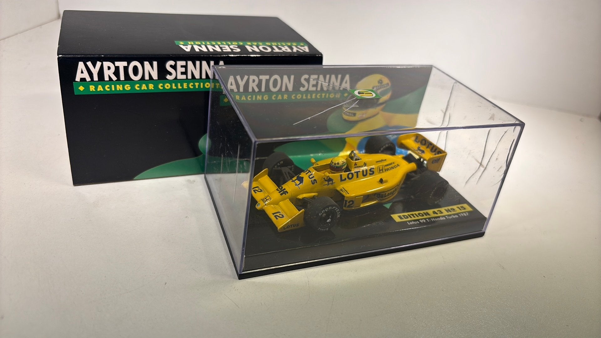 F1 lotus 99t honda turbo 1987 ayron senna minichamps 1.43, Hobby en Vrije tijd, Modelauto's | 1:43, Auto, Ophalen of Verzenden