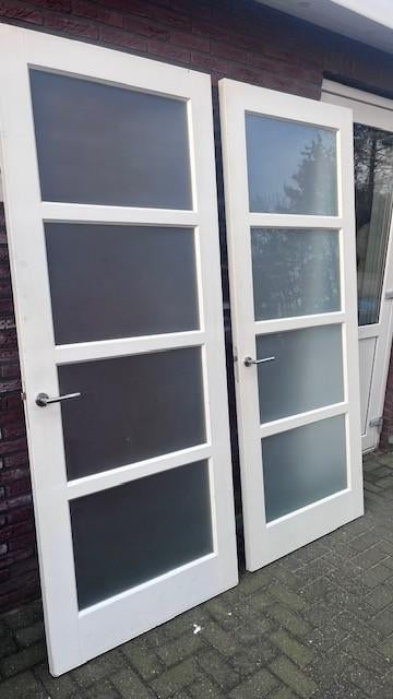 binnendeur 2 stuks, Doe-het-zelf en Verbouw, Deuren en Horren, Ophalen, Gebruikt, 80 tot 100 cm, 215 cm of meer