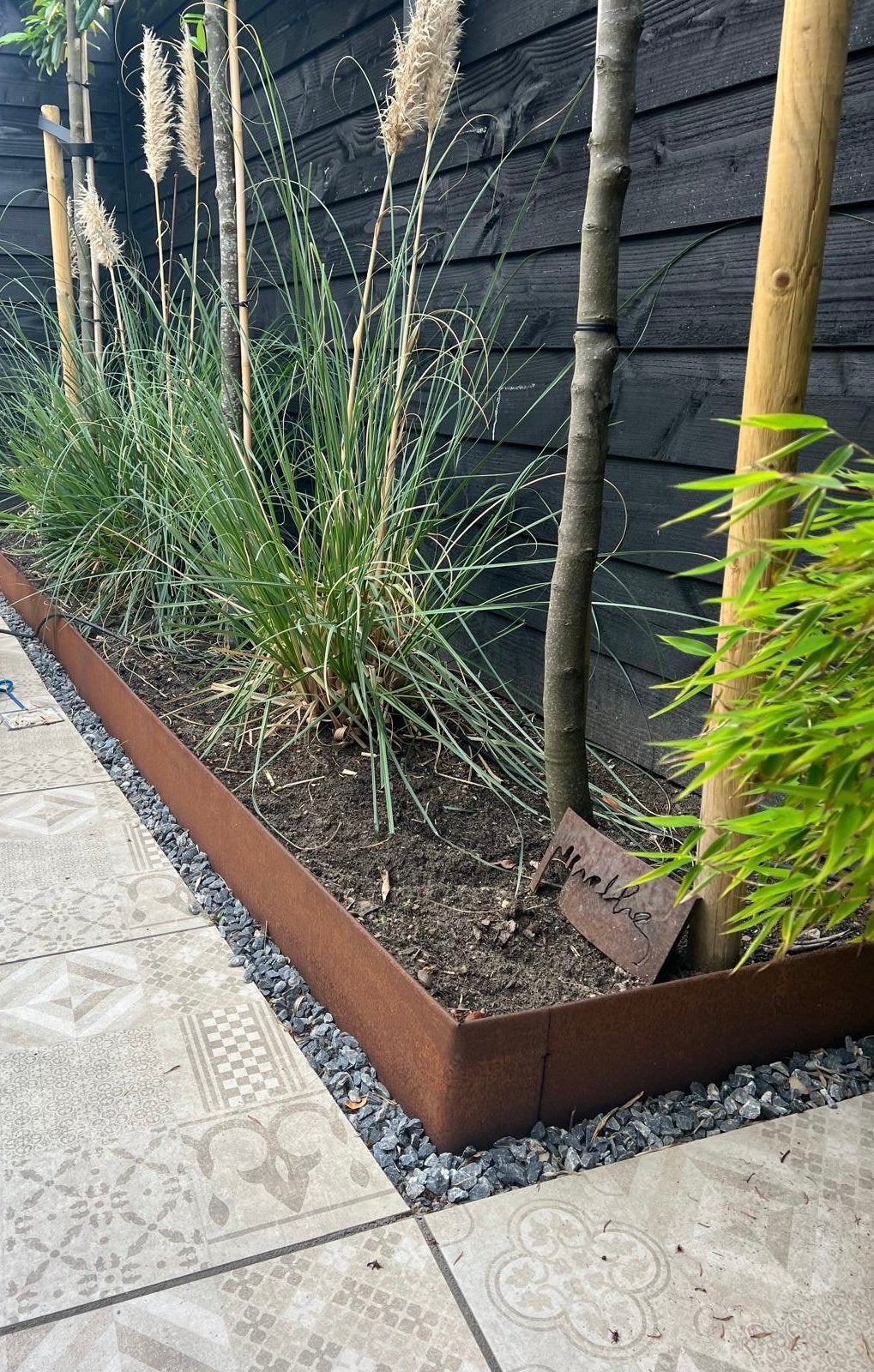 Cortenstaal borderrand 24 cm hoog, Tuin en Terras, Bielzen en Borders, Zo goed als nieuw, Overige materialen, Minder dan 25 cm