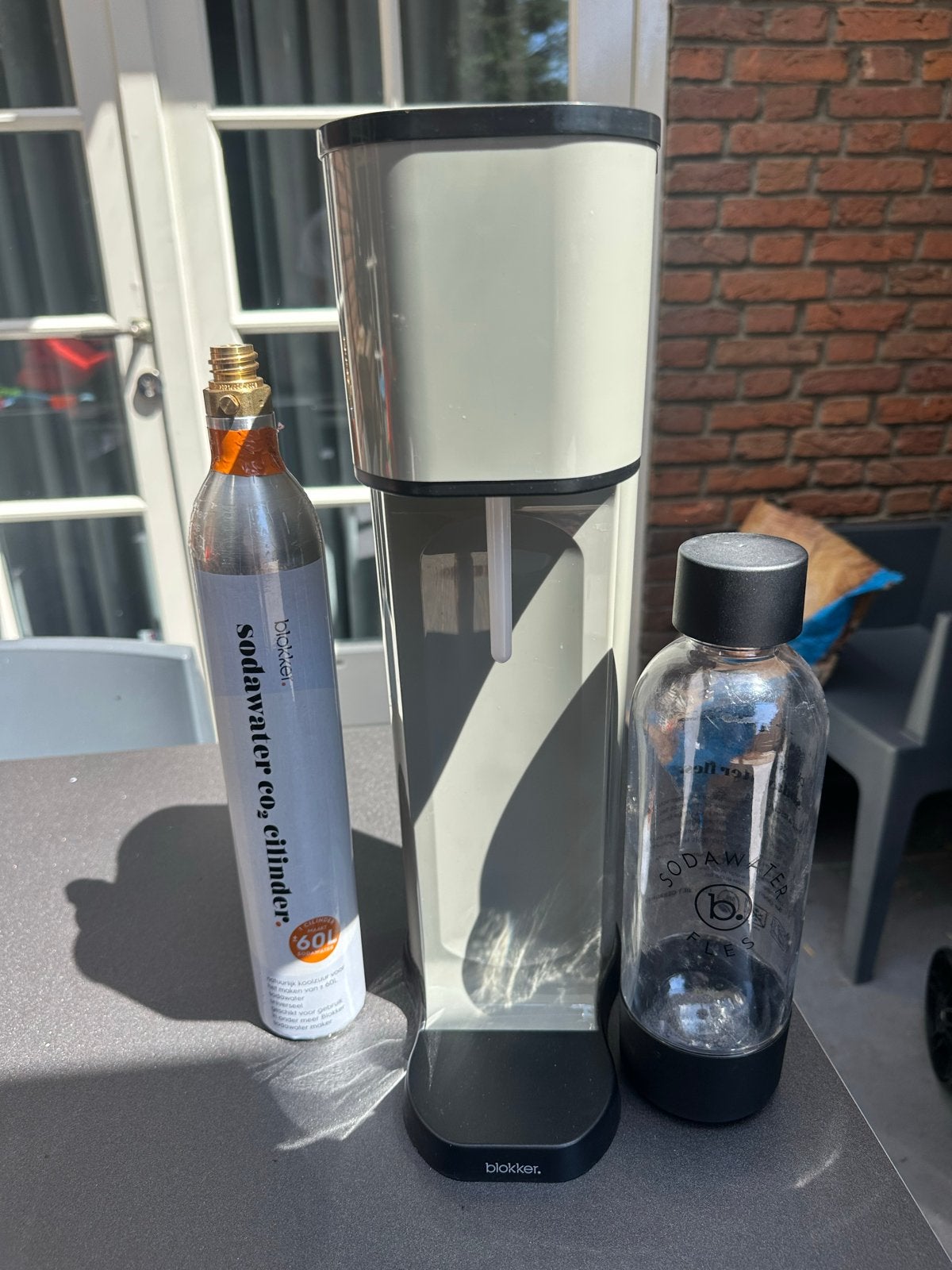Blokker Sodawater Maker met CO2 Cilinder en Fles, Ophalen, Zo goed als nieuw