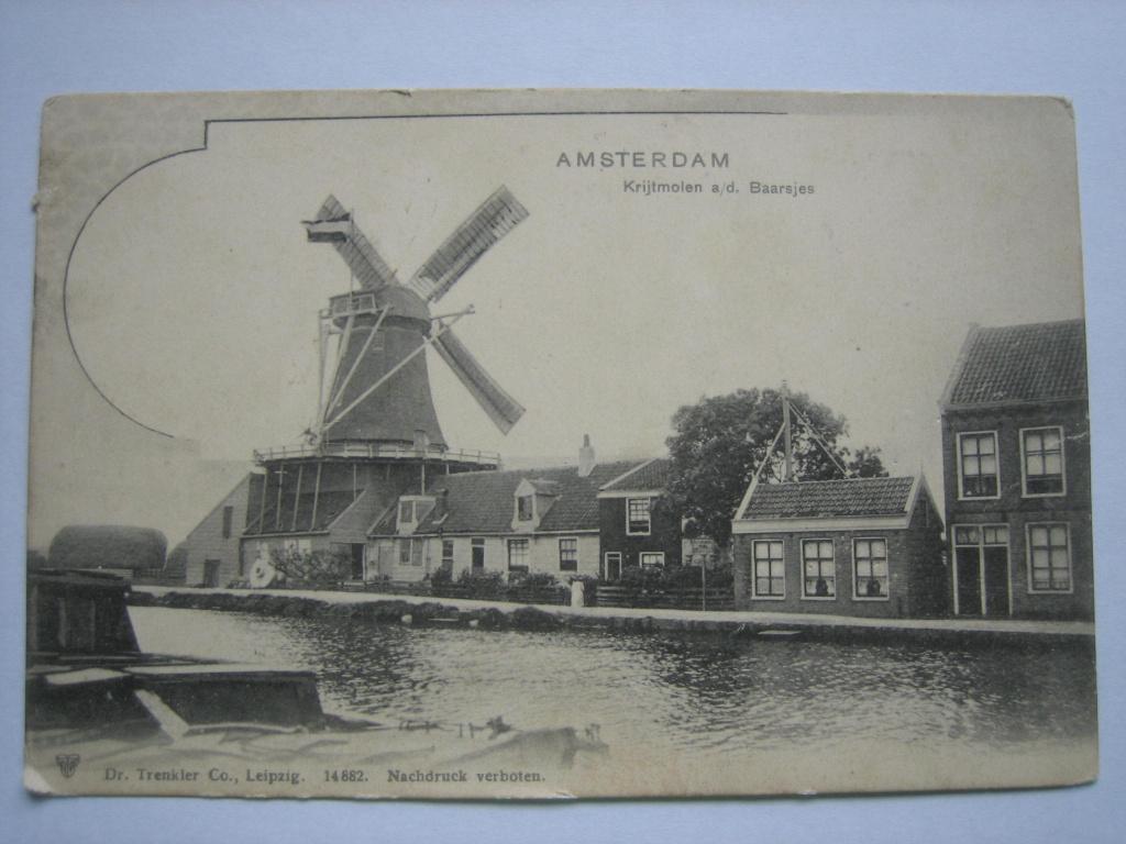 AMSTERDAM 1902 KRIJTMOLEN " DE HOOP"  a/d BAARSJES, Verzamelen, Verzenden, Voor 1920, Ongelopen, Noord-Holland