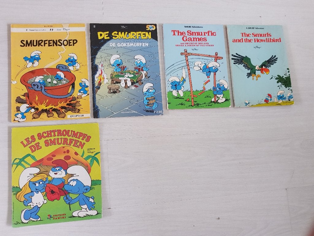 5 x De smurfen, Meerdere stripboeken, Ophalen of Verzenden, Gelezen, Peyo, Yvan Delporte