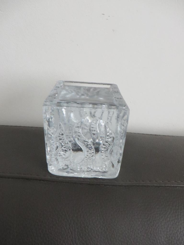 Ingrid Duits vintage design glazen kubus, brutalisme 1970, Ophalen of Verzenden