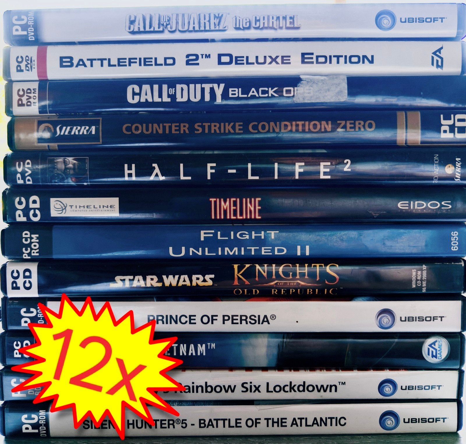 12x PC games: Half-Life, Star Wars (Win 95/98/X, Gebruikt, Shooter, 1 speler, Ophalen of Verzenden
