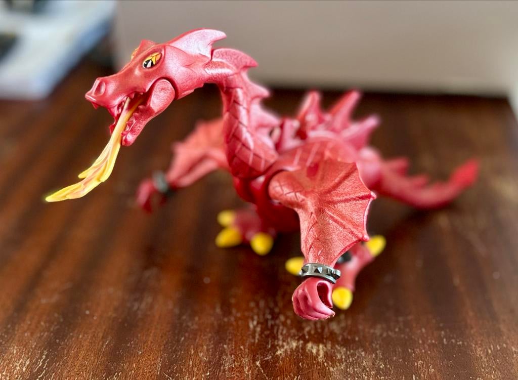 Rode draak speelfiguur met vuuradem, Ophalen of Verzenden, Zo goed als nieuw