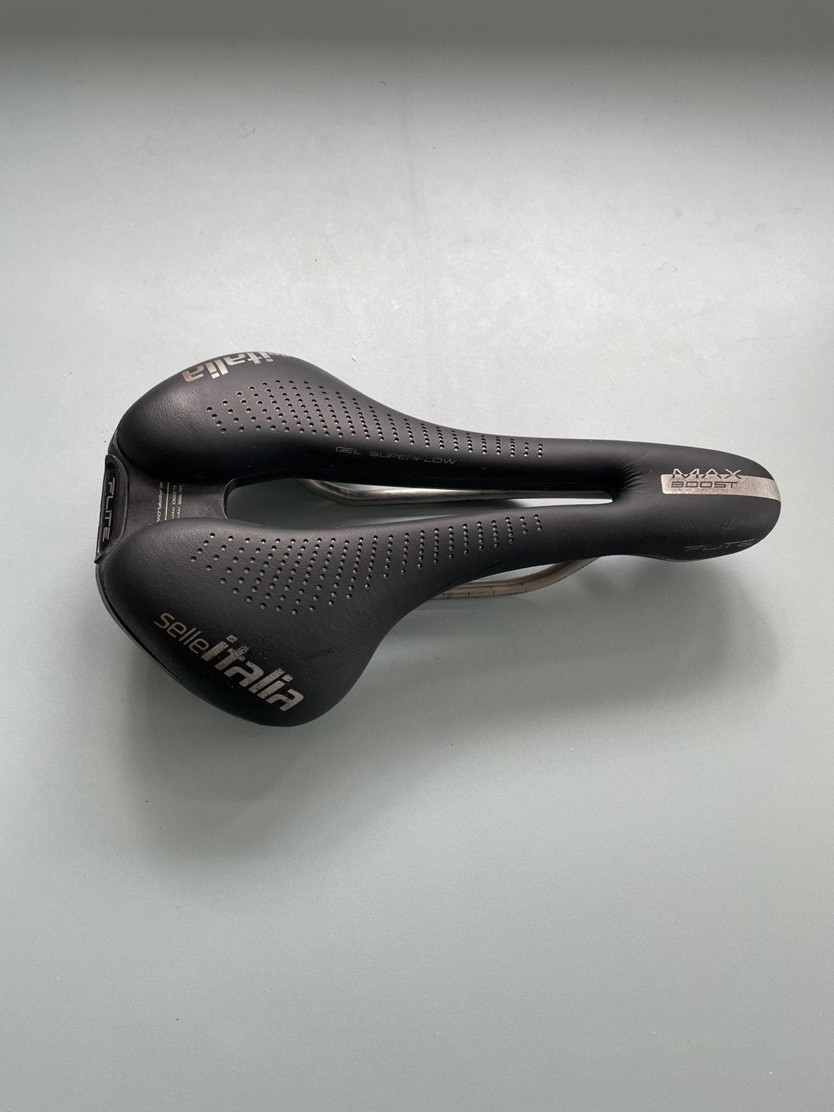 Selle Italia Max Flite Boost TI316 Gel Superflow Zadel, Titanium, Ophalen of Verzenden, Zo goed als nieuw, Zadel