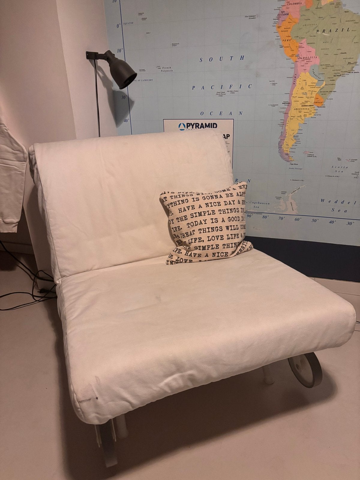 IKEA Lycksele Litsbo slaapfauteuil - Wit, Huis en Inrichting, Slaapkamer | Slaapbanken, Ophalen, Gebruikt, Eenpersoons, Wit