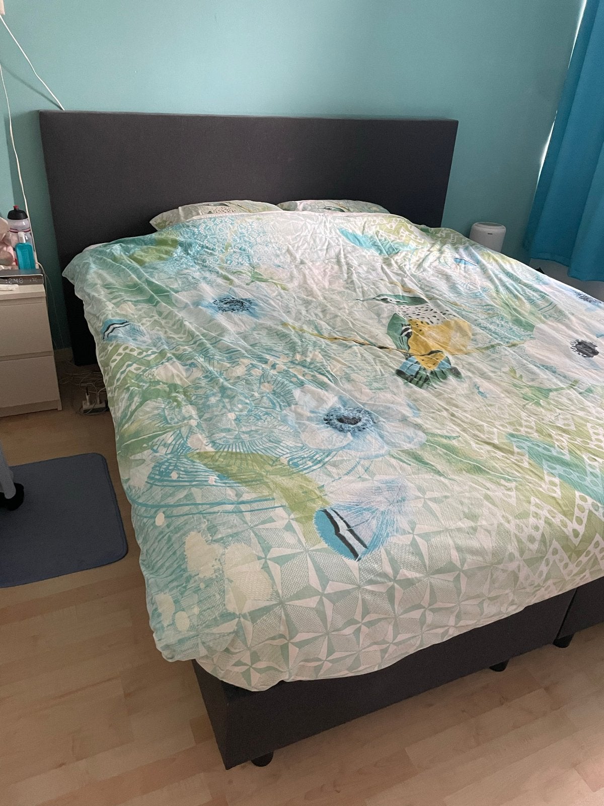 Boxspring 180x210 met matrassen en topper, Ophalen, 210 cm, Tweepersoons, Zo goed als nieuw