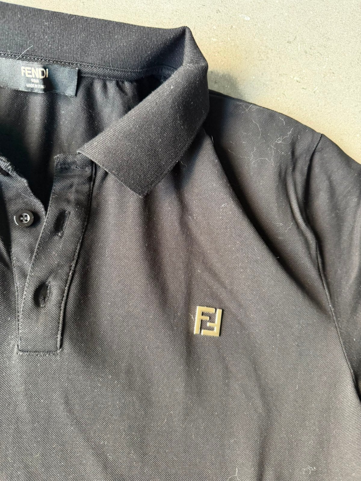 Fendi Polo Shirt Zwart Maat XL, Verzenden, Zwart, Maat 56/58 (XL), Gedragen