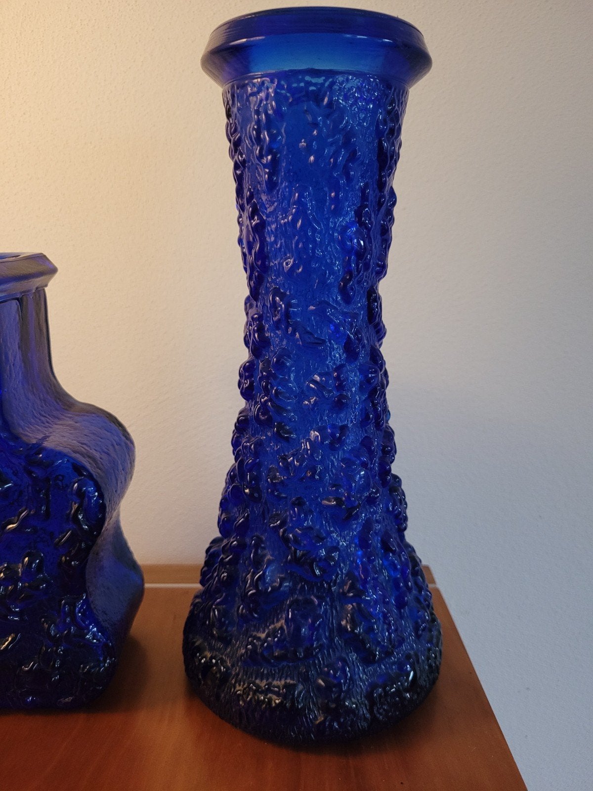 karaf vaas kobalt blauw glas Skruf Glasbruk L. Hellsten 30 €, Ophalen of Verzenden