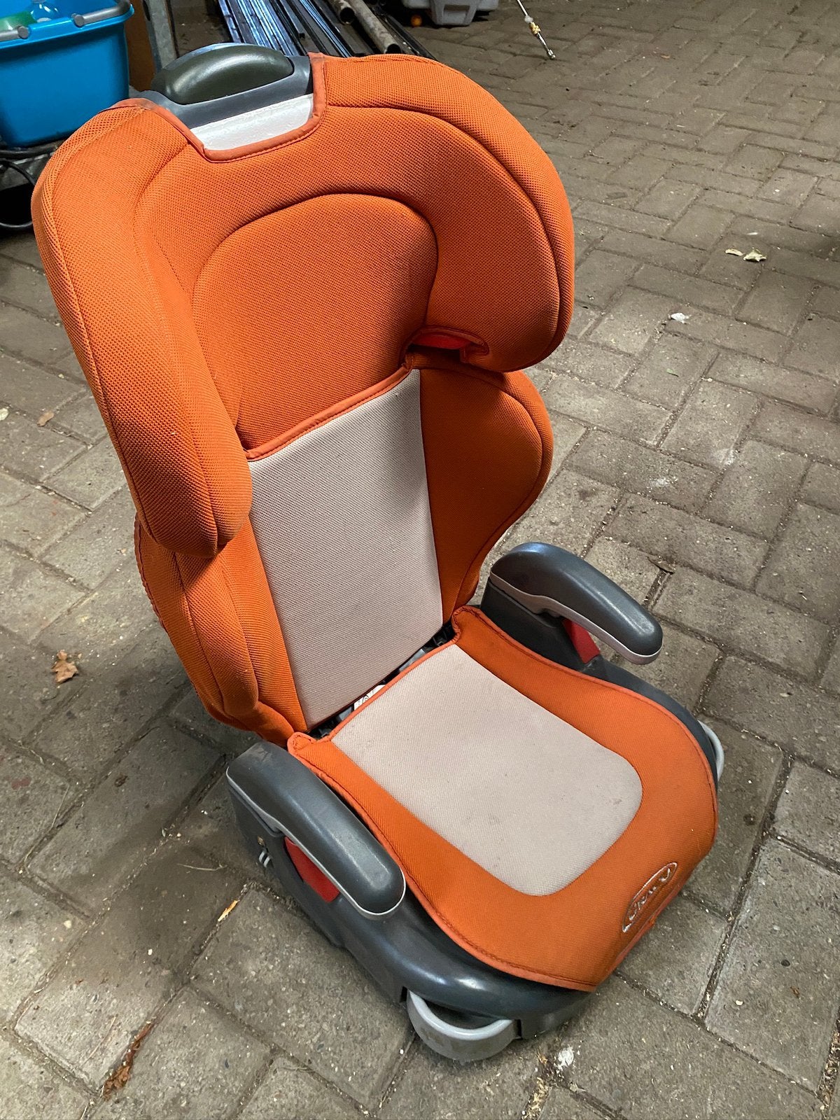 Graco kinderzitje/zitverhoger in oranje en grijs, Ophalen