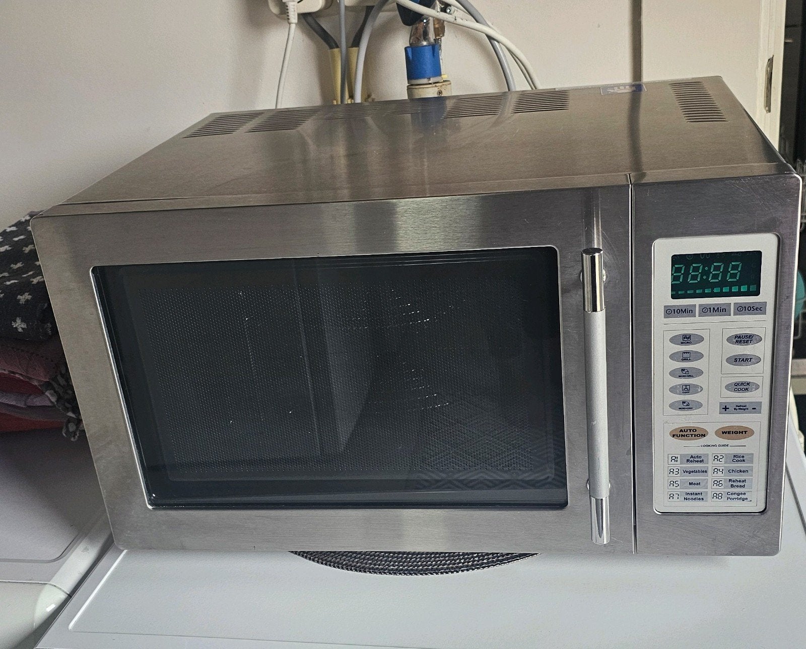 Combi magnetron RVS met grill en hete lucht functie, Witgoed en Apparatuur, Combimagnetron, Gebruikt, Hete lucht, Ophalen of Verzenden