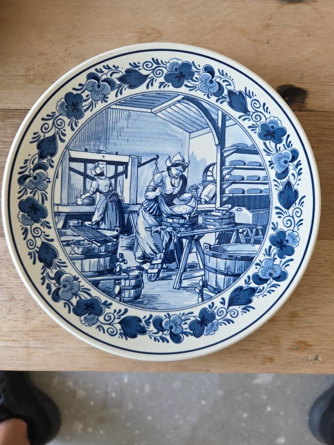 Royal Goedewaagen Blauw Delfts bord - Molen, Antiek en Kunst, Ophalen