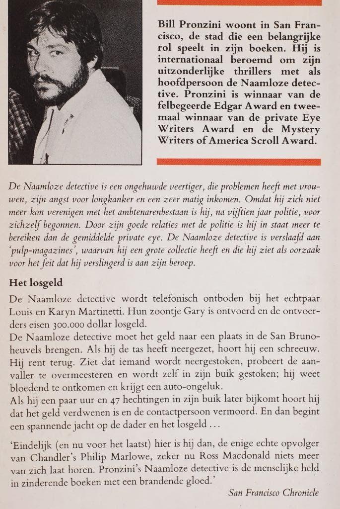 Het losgeld - Bill Pronzini (1985), Verzenden, Zo goed als nieuw