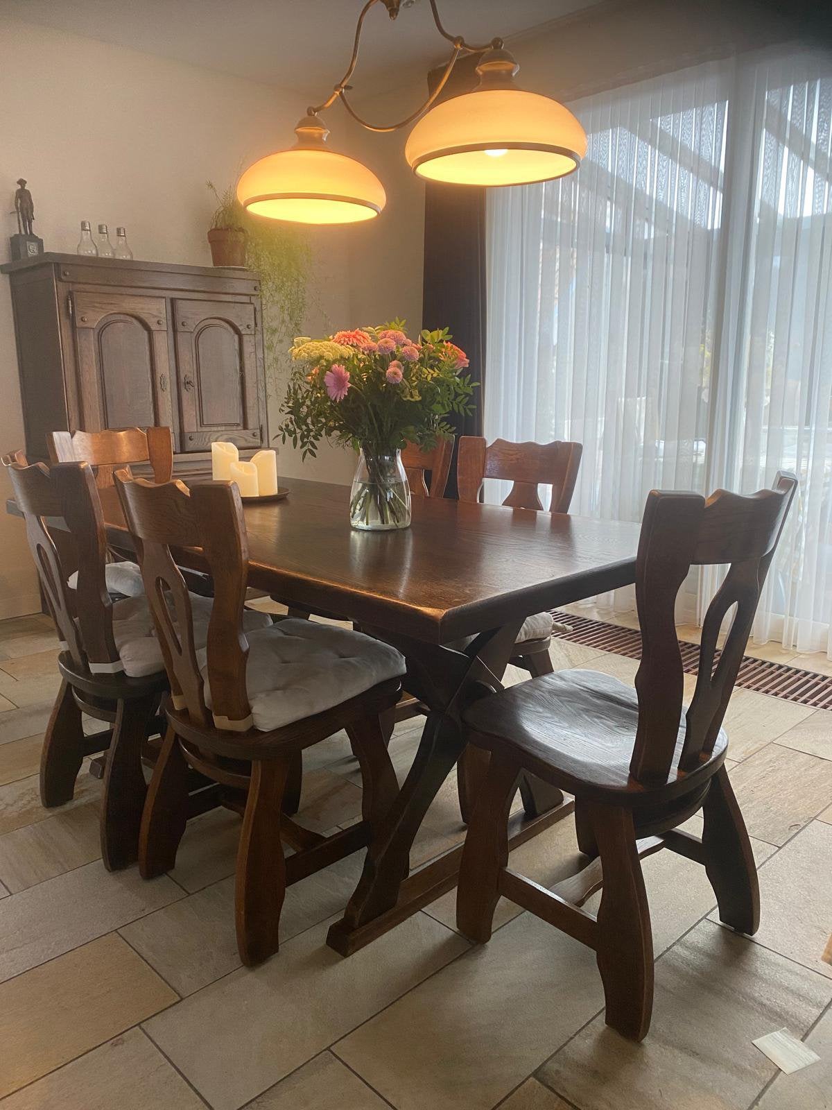 Eetkamer eiken goede staat, Ophalen, Zo goed als nieuw, 4 tot 6 stoelen
