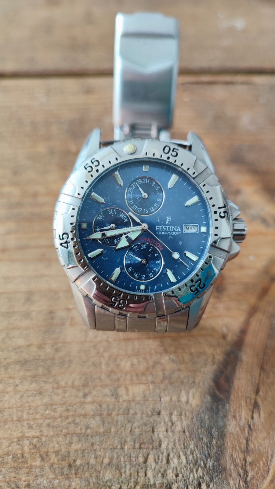 Festina Gents Multifunction Horloge F16059, Overige merken, Staal, Gebruikt, Staal