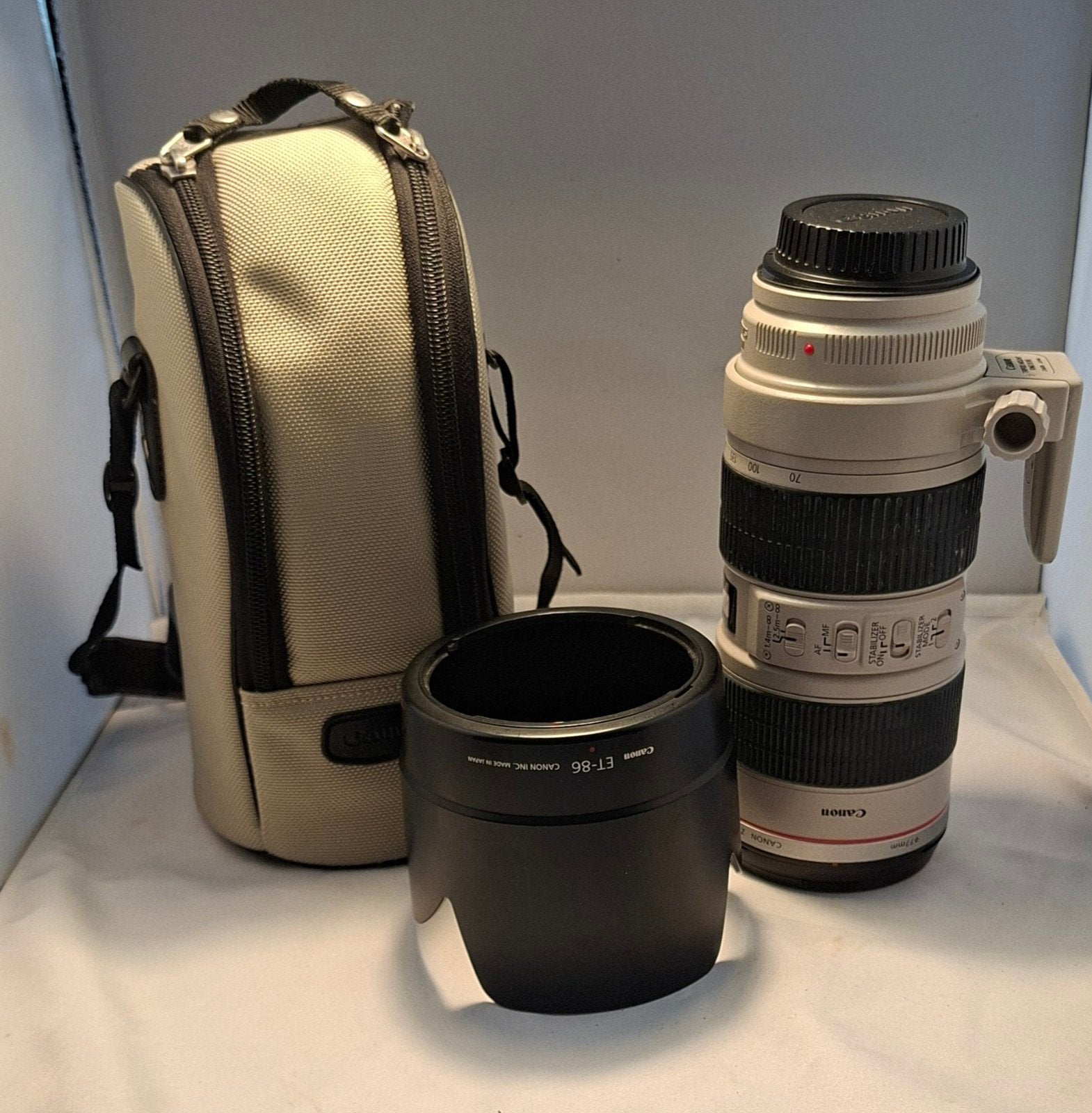 Canon EF 70-200mm f/2.8L IS USM Telelens met accessoires, Canon, Zo goed als nieuw, Beschermhoes/tas, Canon EF