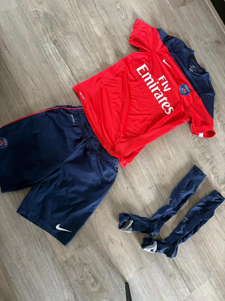 PSG uit tenue 2013 2014, Kleding | Heren, Sportkleding, Ophalen of Verzenden, Voetbal, Gedragen, Maat 48/50 (M)