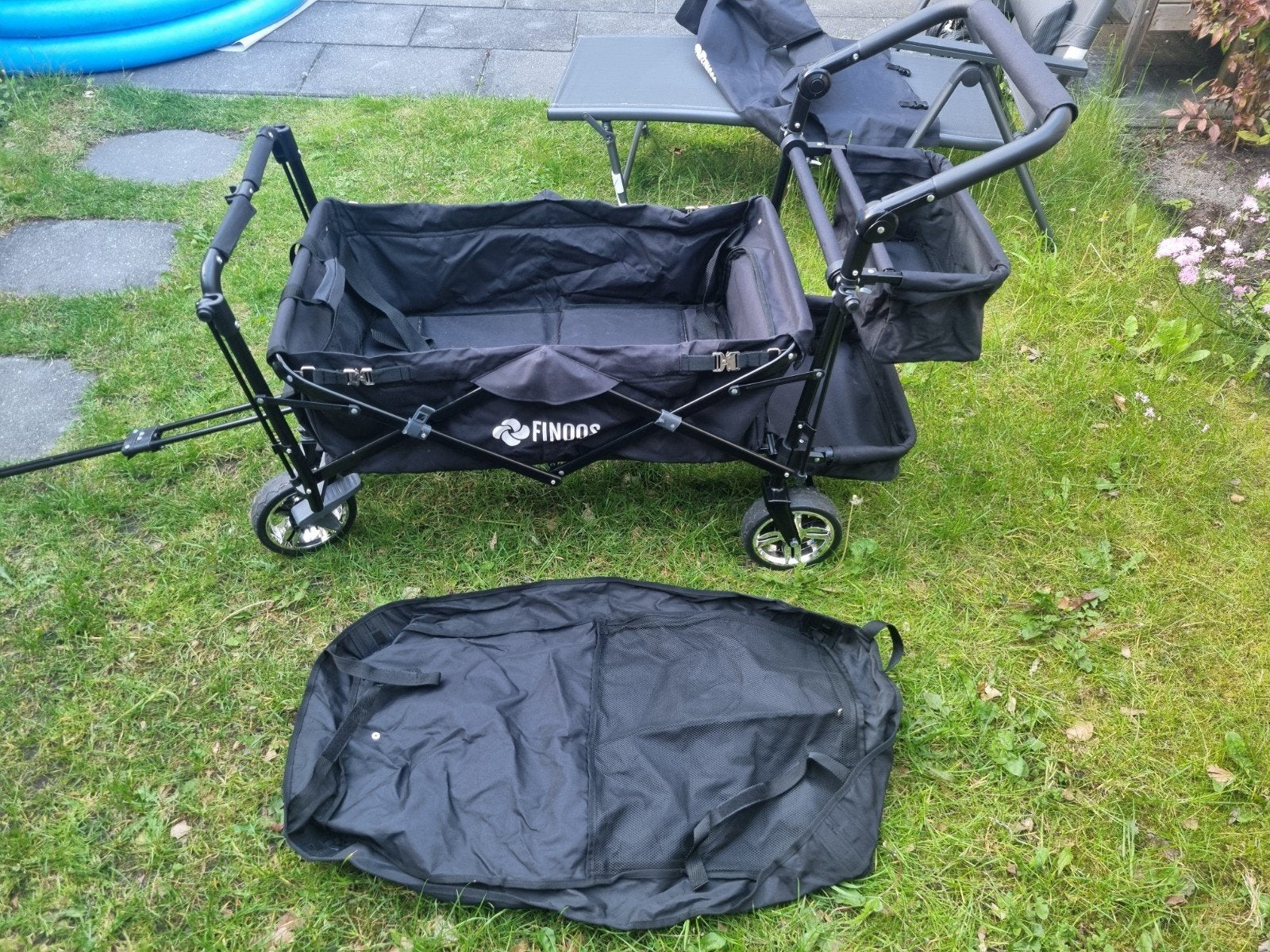 Finoos bolderkar met duw en trek stang, Ophalen of Verzenden