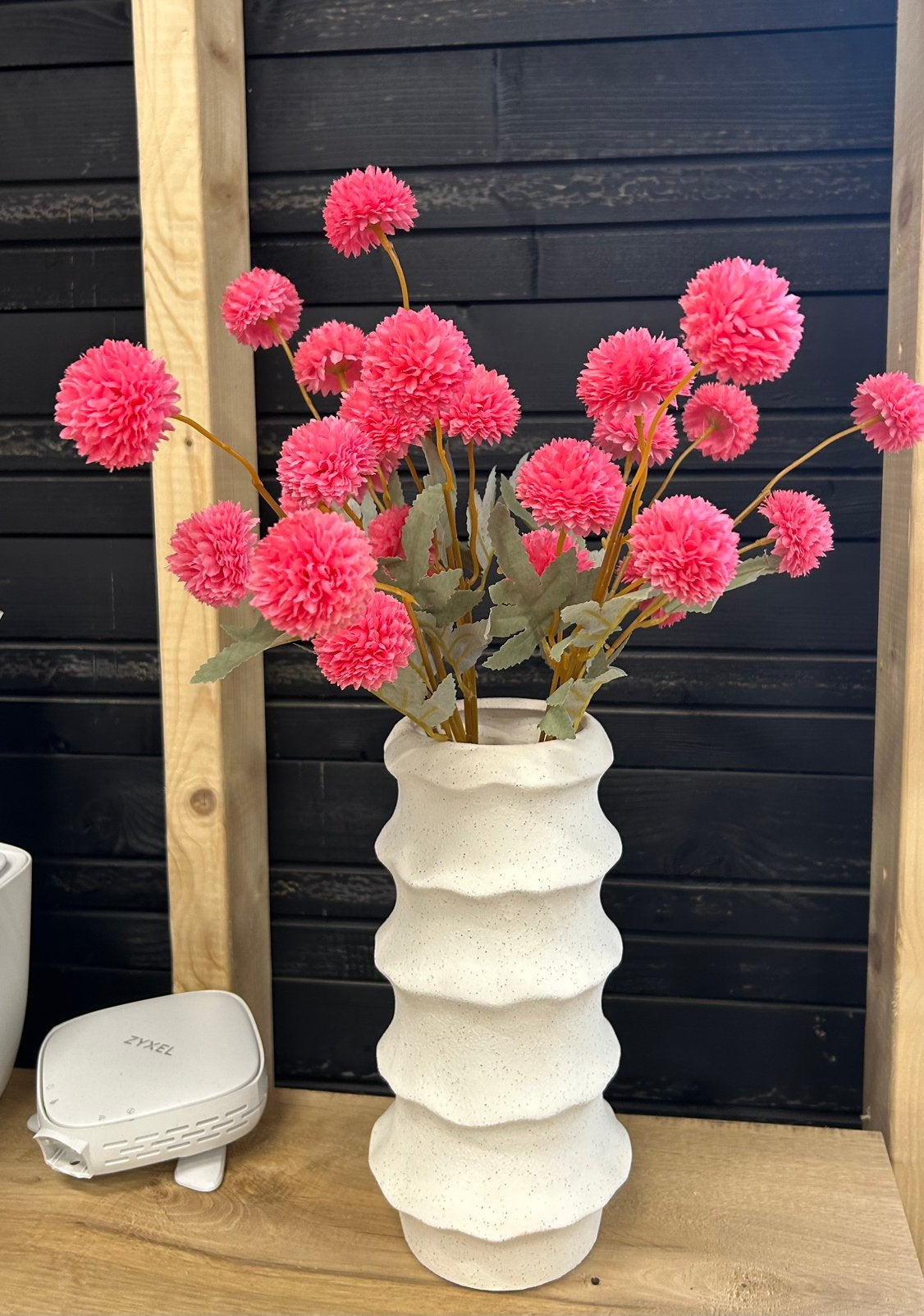 Zijden bloemen boeket Kiku fuchsia Nieuw!, Binnen, 51 cm, Roze, Ophalen of Verzenden