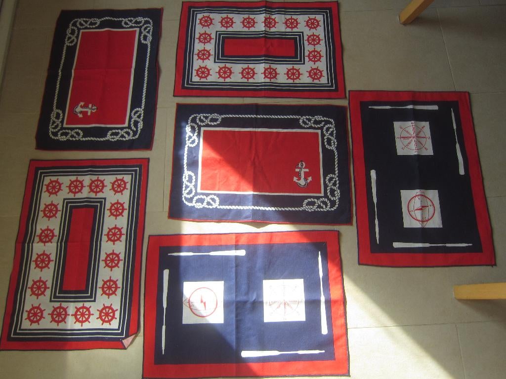 zeil motor boot Nautische placemats kussens anker tafelkleed, Ophalen of Verzenden, Nieuw, Overig