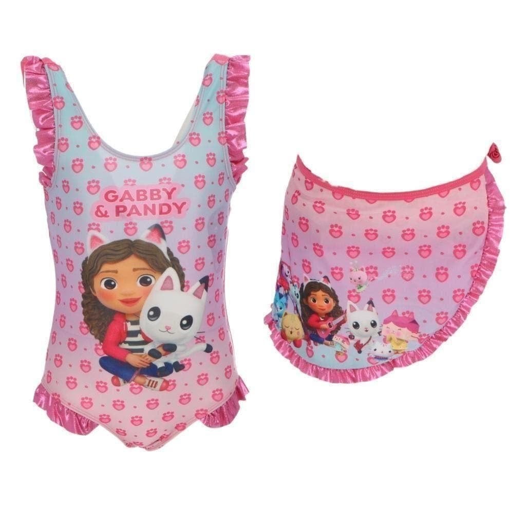 Gabbys Poppenhuis Badpak met Sarong - 98/104-110/116-122/128, Maat 116, Meisje, Badpak, Nieuw