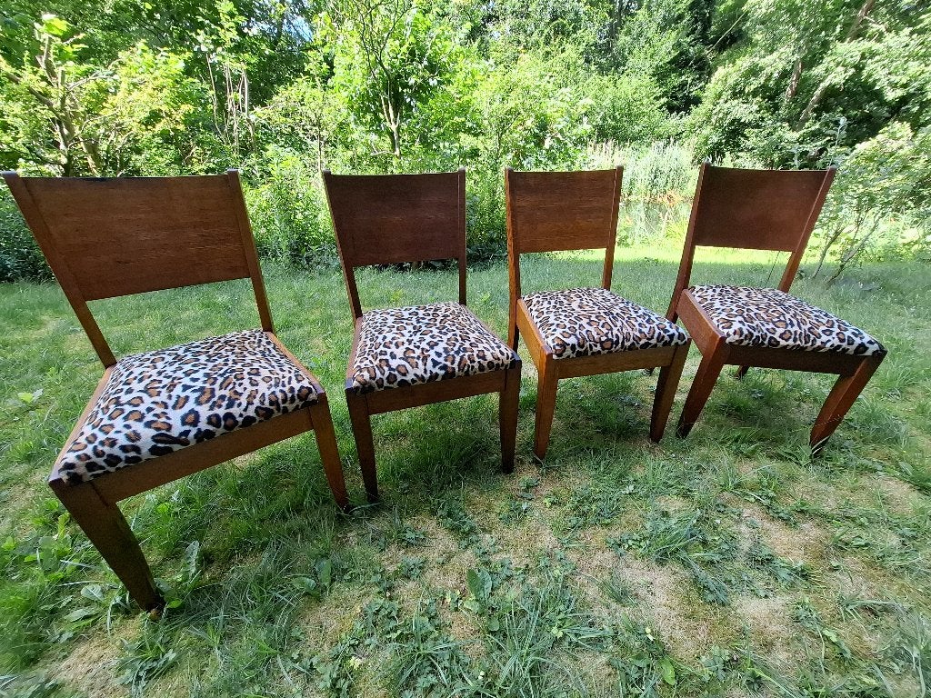 Stoelen 4 stuks, vintage, Ophalen, Gebruikt, Bruin, Vintage