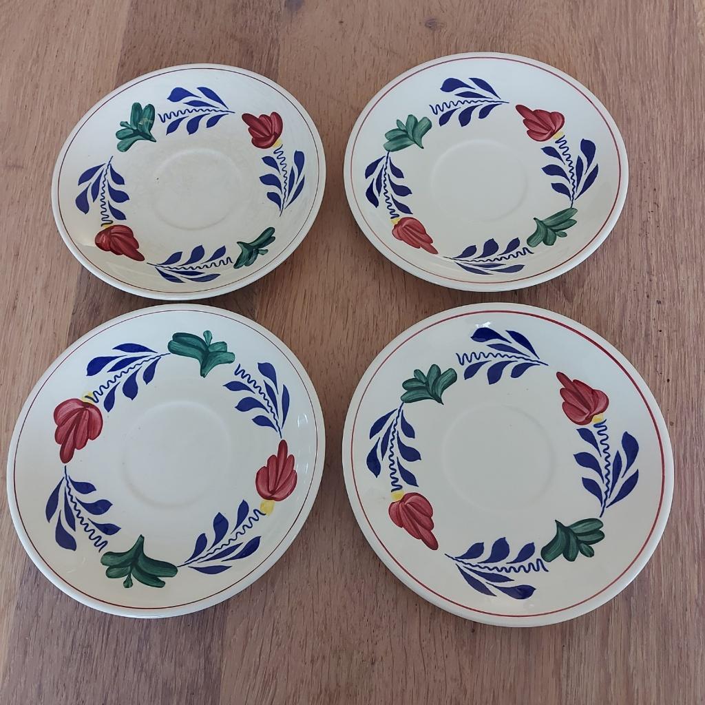 Boch Boerenbont bordjes / schoteltjes 4 stuks ca. 18 cm, Huis en Inrichting, Keuken | Servies, Gebruikt, Ophalen of Verzenden