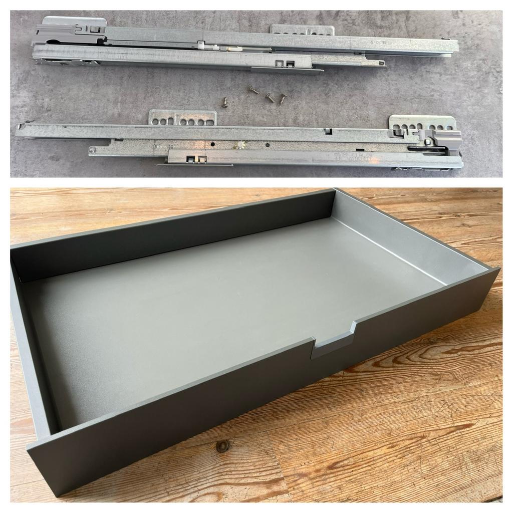 Nobilia Grijze la met ladegeleiders nieuw keuken bestekla, Ophalen, Nieuw, 50 tot 100 cm, Minder dan 100 cm