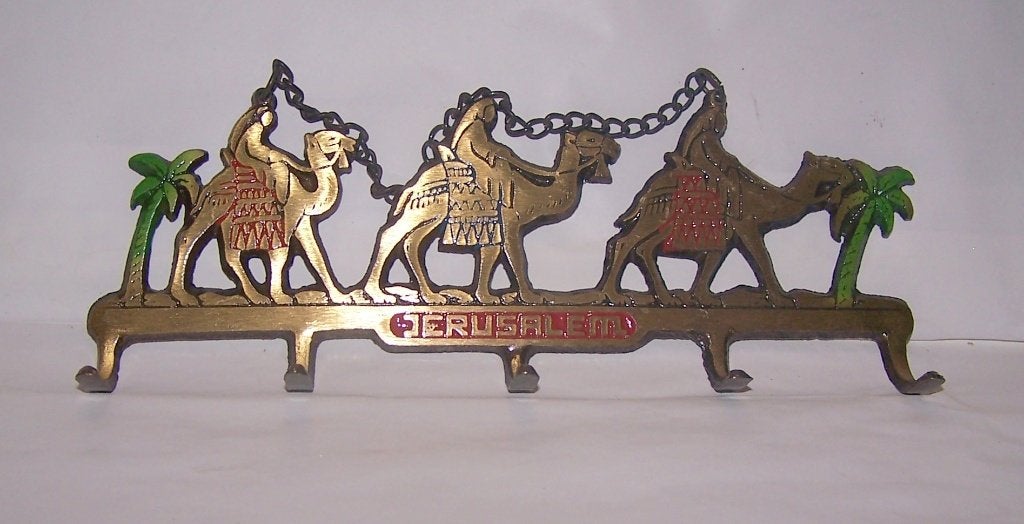Vintage koperen Jerusalem wandsleutelhouder. Nwst., Ophalen of Verzenden, Koper