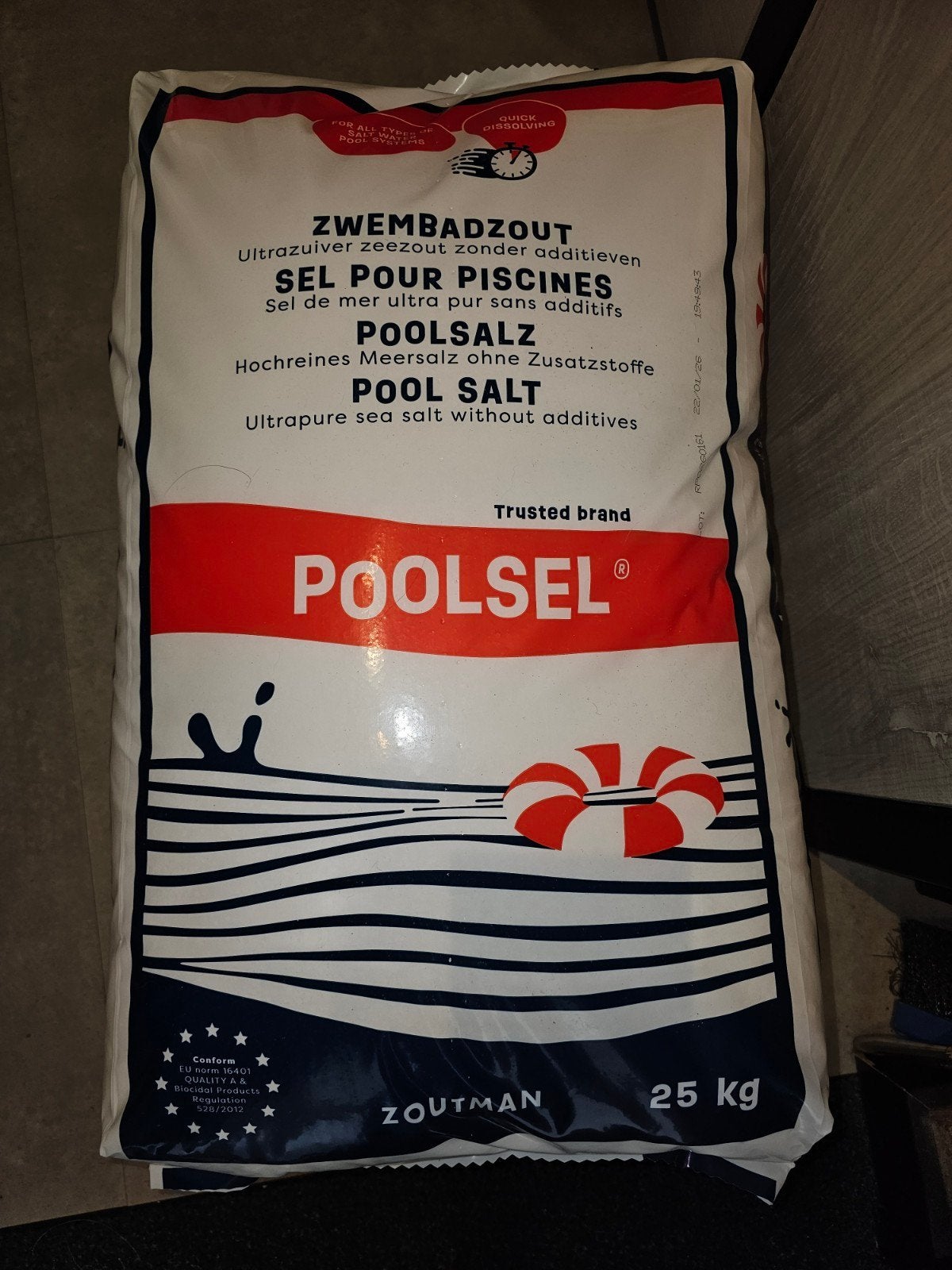Poolsel Zwembadzout 25 kg - Ultrapuur Zeezout, Ophalen, Nieuw, Reinigingsmiddel