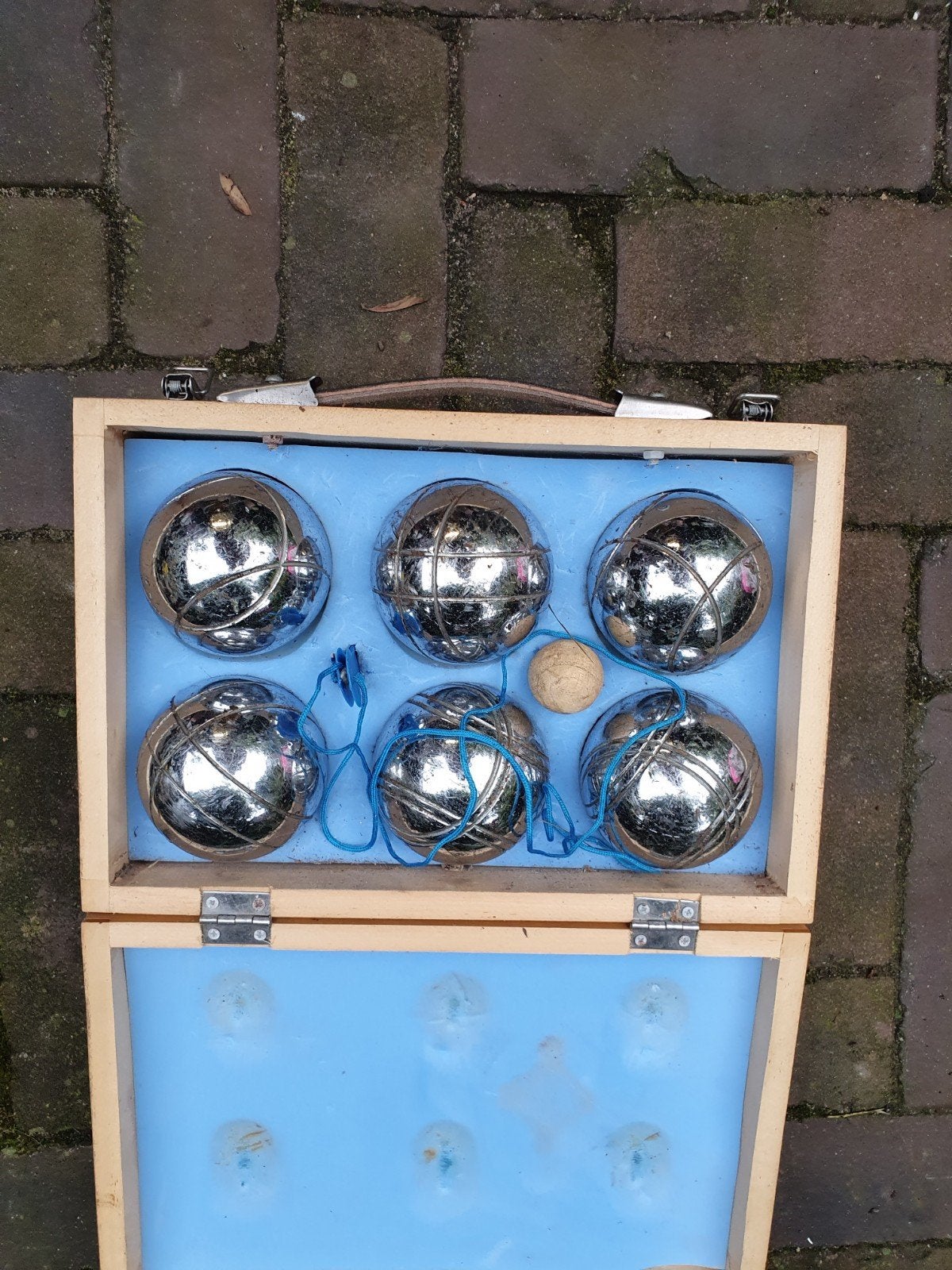 Jeu de Boules set in houten koffer, Ophalen of Verzenden, Gebruikt