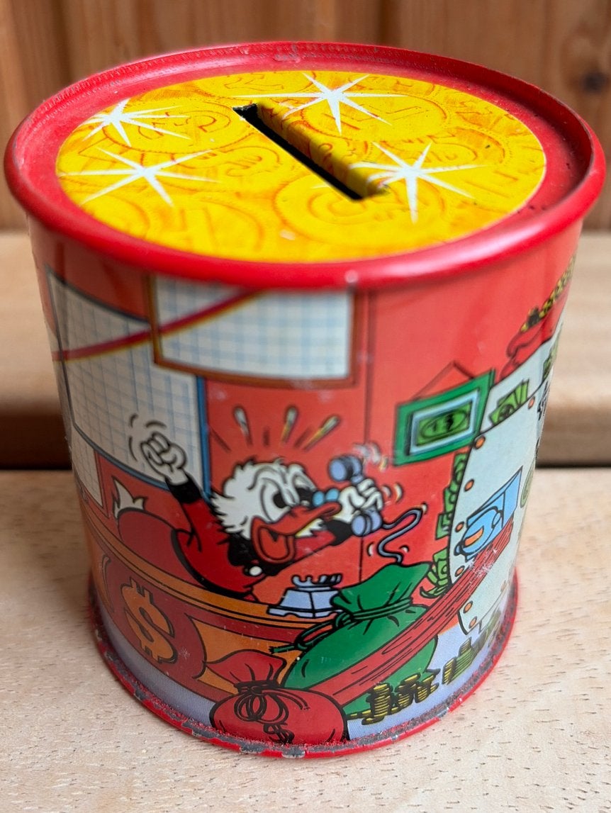 Vintage Dagobert Duck spaarpot - Metaal, Ophalen, Gebruikt, Metaal of Blik, Strip- of Tekenfilmfiguur