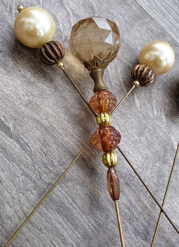 Omstreeks 1925-1950 LANGE Hoedenspelden Hoed Pruik Spelden, Ophalen of Verzenden