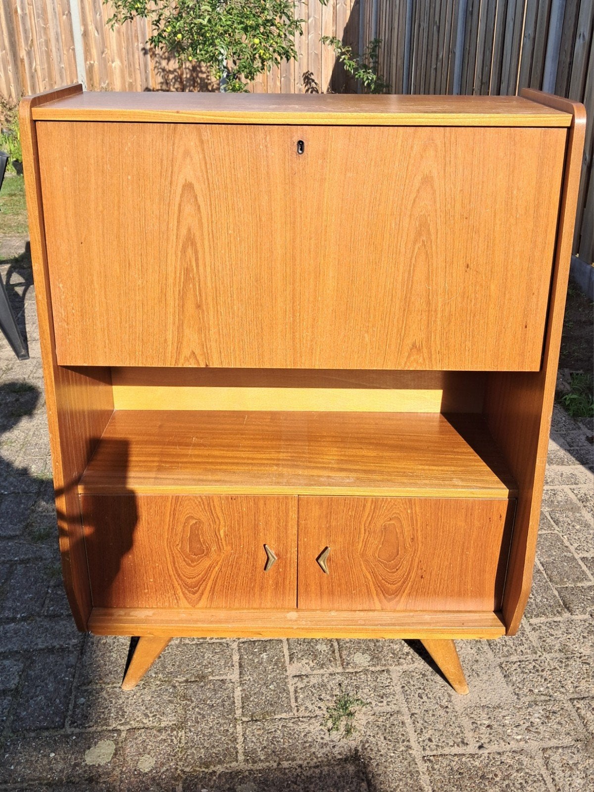 Retro Teak Secretaire / Bureau - Jaren '60 Scandinavisch De, Ophalen