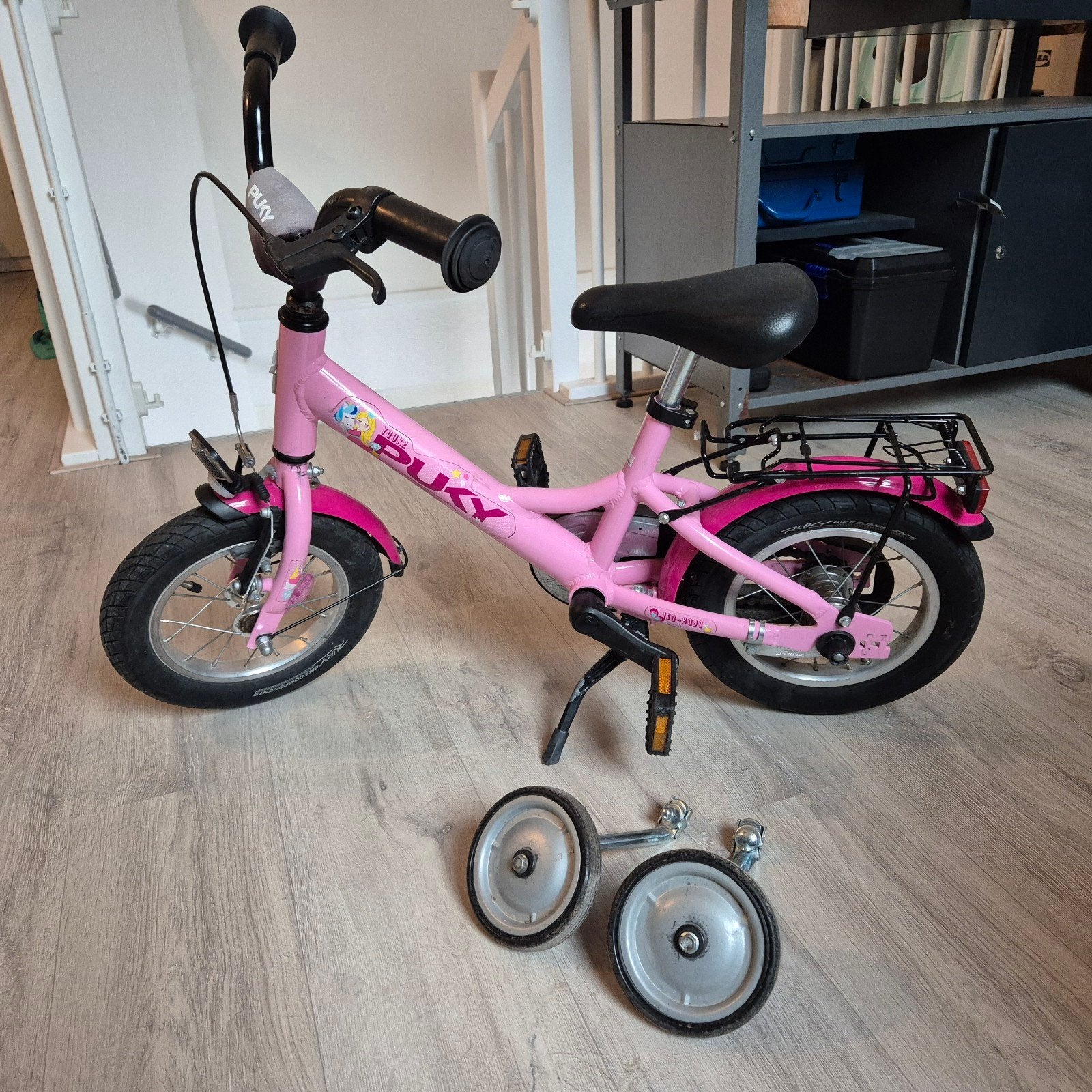 Puky kinderfiets 12 inch - zijwieltjes aanwezig, Fietsen en Brommers, Ophalen, Terugtraprem, Zijwieltjes, Gebruikt